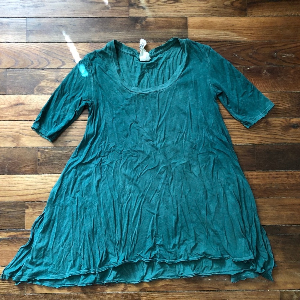 Free People Green Scoop Neck Circle Tee